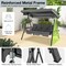 Convertible 3-Seat Patio Porch Swing Chair to Flat Bed with Adjustable Canopy - 80" x 51" x 67" (L x W x H)